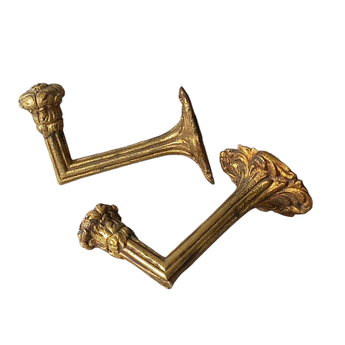 Embrasses à rideaux en laiton antique de France