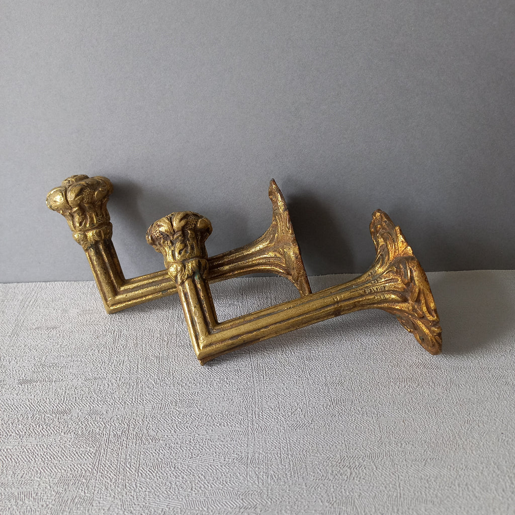Embrasses à rideaux en laiton antique de France
