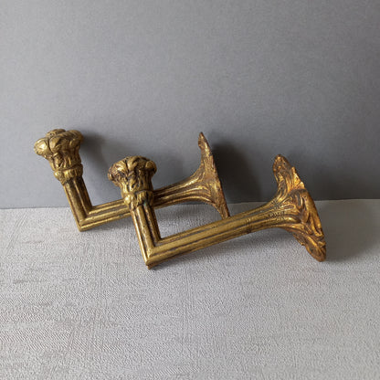 Antique brass curtain hold backs from France