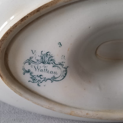 Antique ironstone gravy boat, vintage gravy boat, French antique ironstone