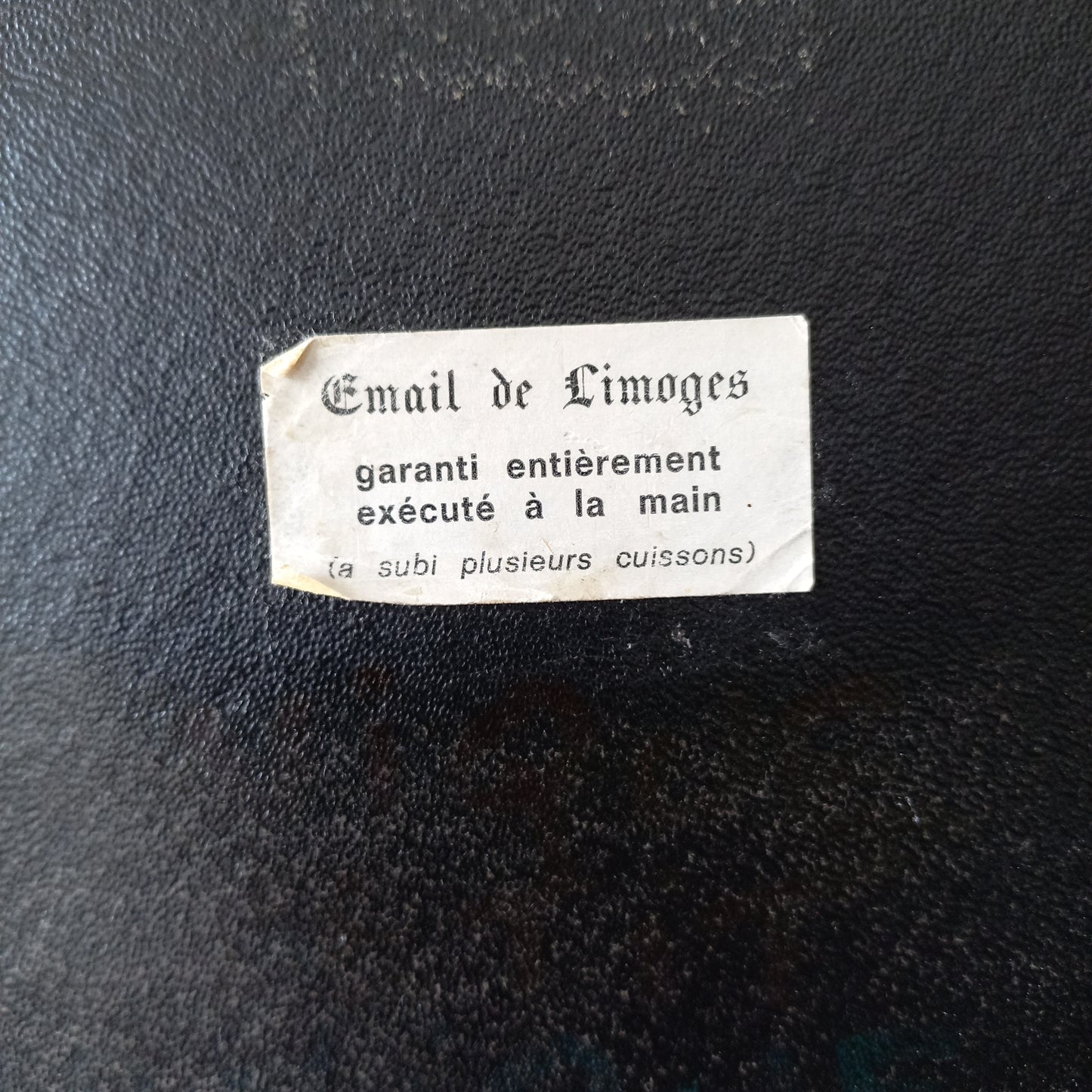 Émail religieux vintage de Limoges dans un cadre, émail peint à la main