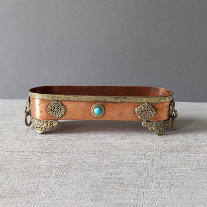 Small vintage copper tray, key dish, potpourri tray