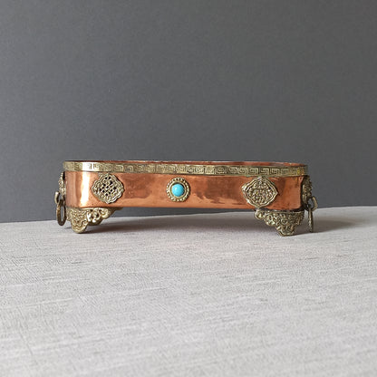 Small vintage copper tray, key dish, potpourri tray