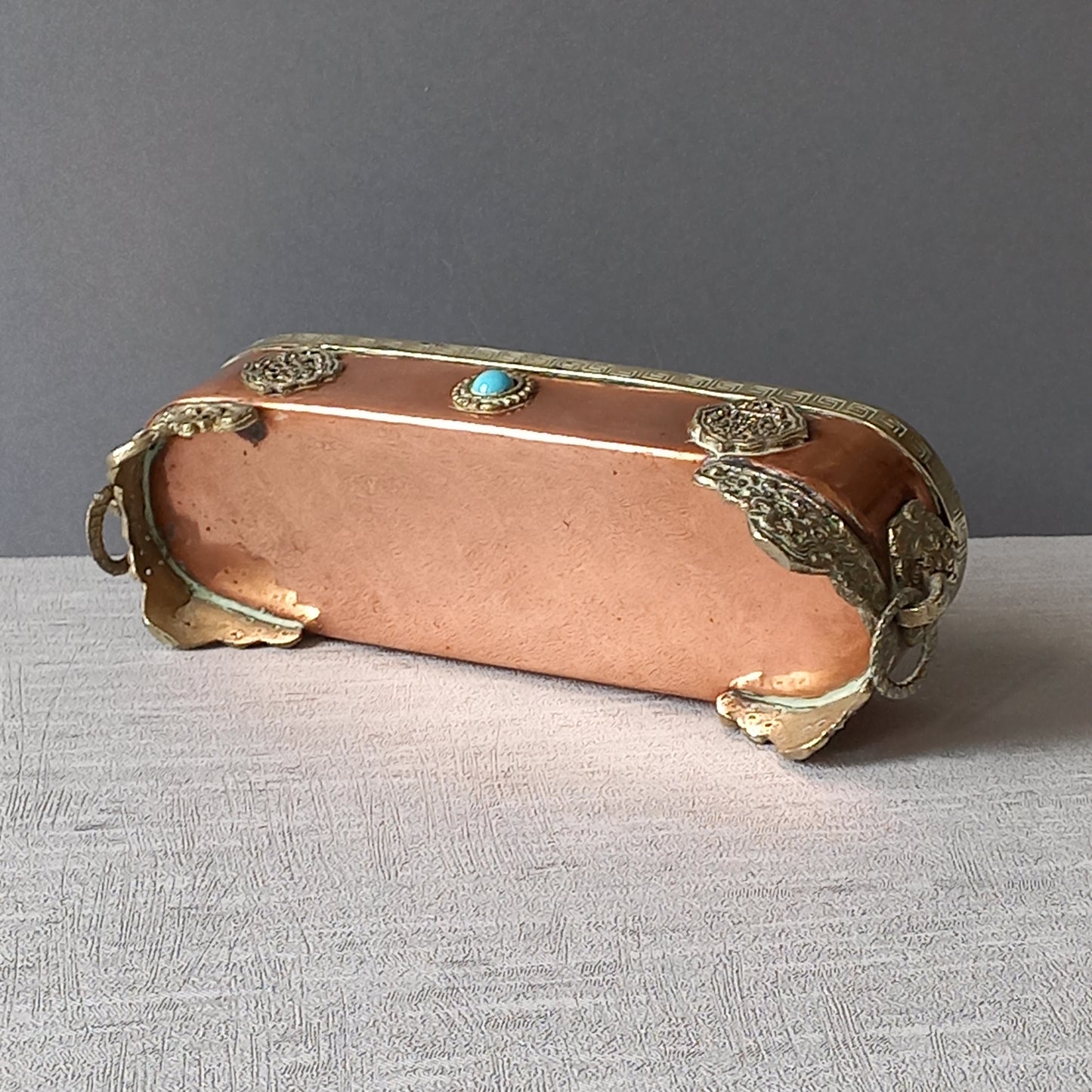 Small vintage copper tray, key dish, potpourri tray