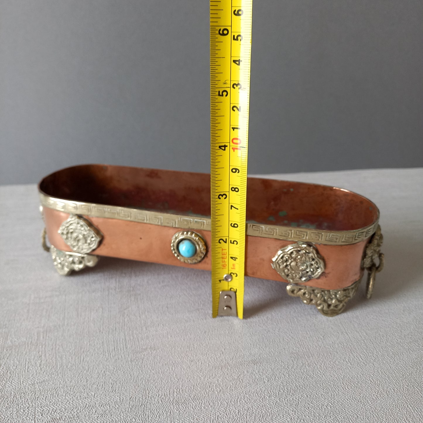 Small vintage copper tray, key dish, potpourri tray