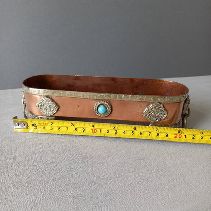 Small vintage copper tray, key dish, potpourri tray