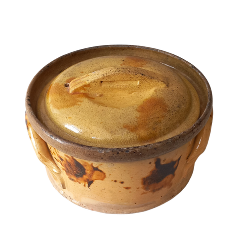 Cocotte ancienne de France, terrine en grès ocre