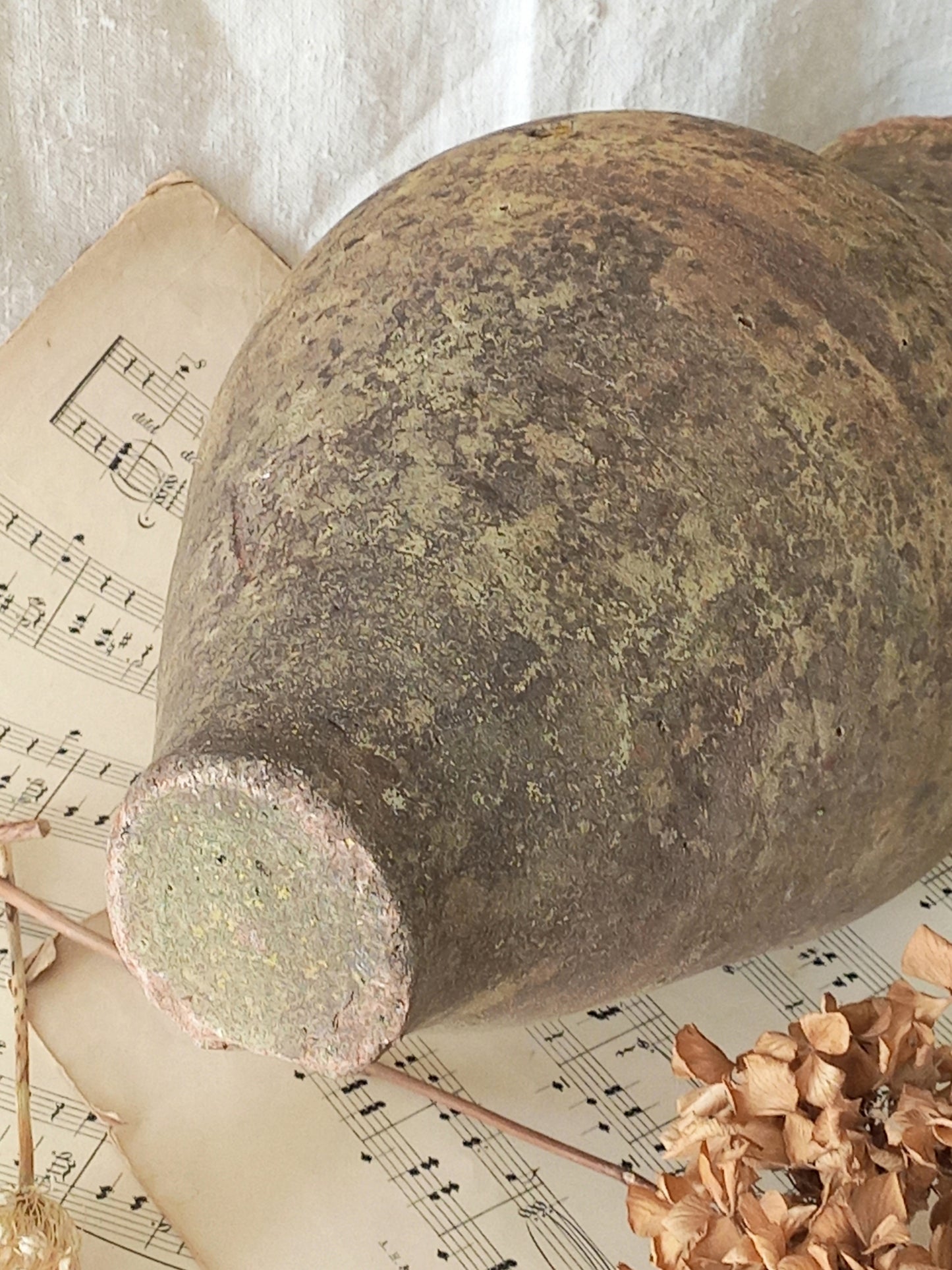 antique hand-made terracotta stoneware storage pot. With its ancient Greek inspired lines and rough texture it would make a absolutely beautiful piece of home decor in a rustic, farmhouse or country-inspired interior.