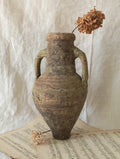 antique hand-made terracotta stoneware storage pot. With its ancient Greek inspired lines and rough texture it would make a absolutely beautiful piece of home decor in a rustic, farmhouse or country-inspired interior.