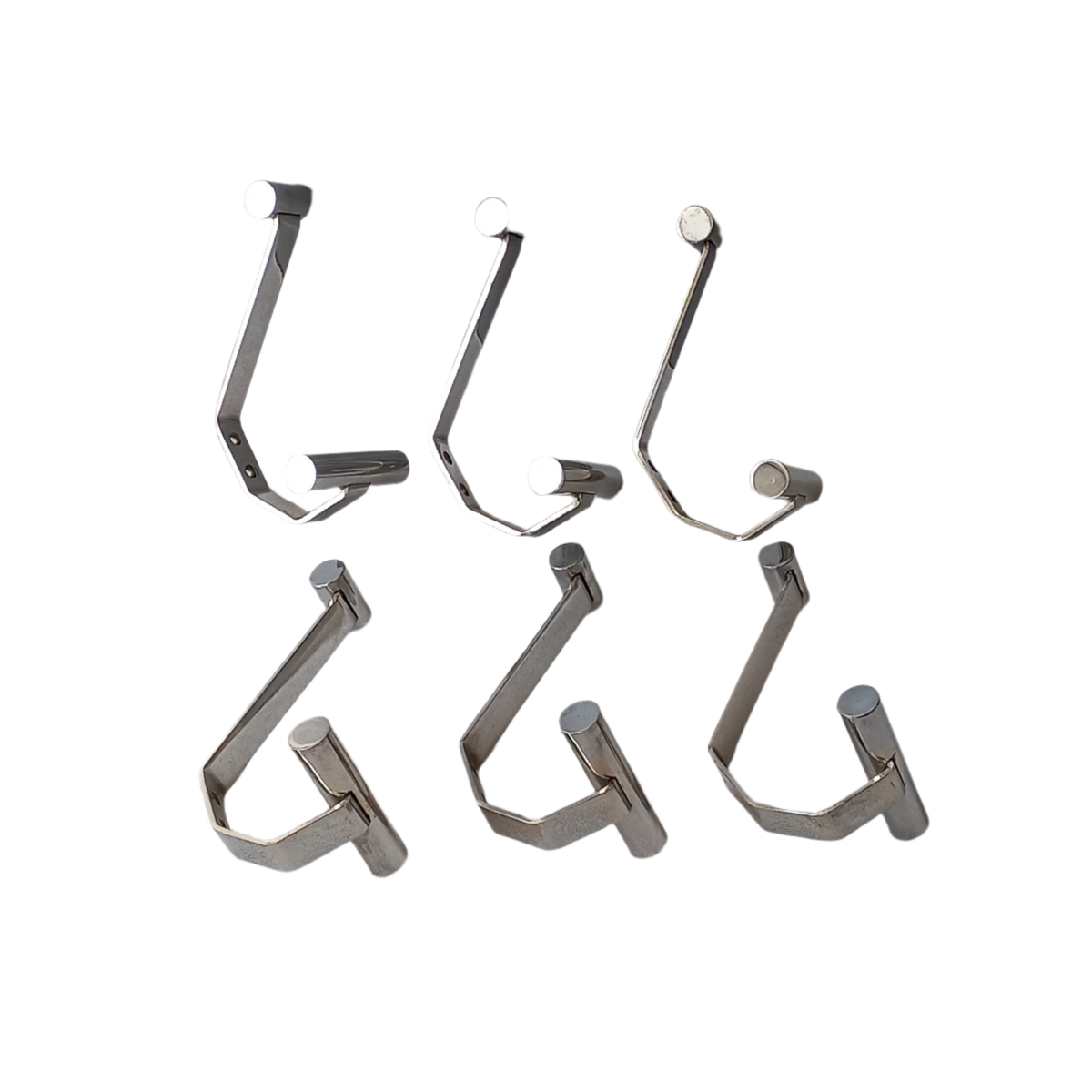 ミッドセンチュリー様式コートフック6個セット、研磨金属製、帽子フック