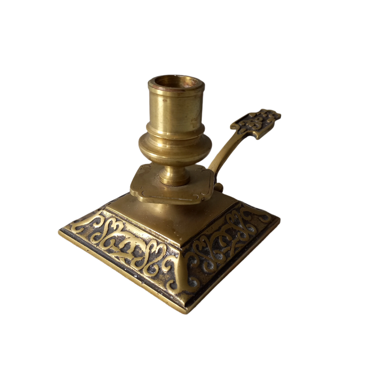 Bâton de chambre décoratif en laiton pour bougie, petit bougeoir antique