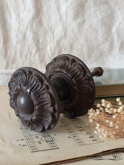 An original French antique decorative cast iron door pull, a heavy and beautiful piece of door decor which will make the finishing touch to your door.