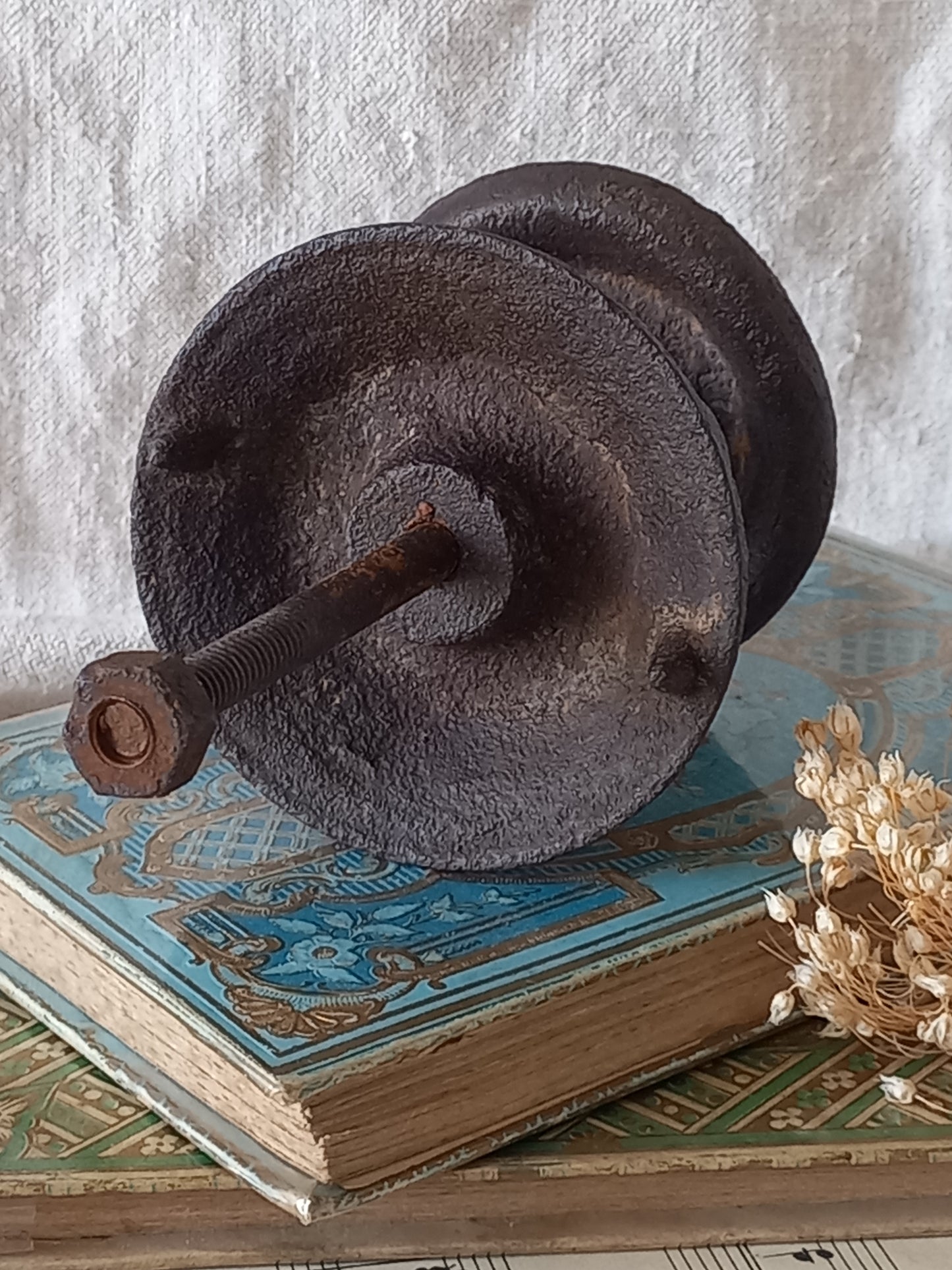 An original French antique decorative cast iron door pull, a heavy and beautiful piece of door decor which will make the finishing touch to your door.