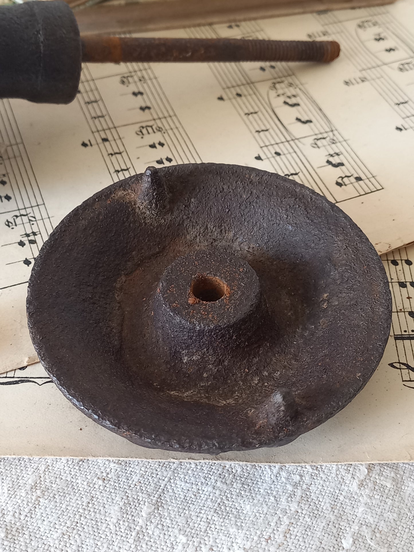 An original French antique decorative cast iron door pull, a heavy and beautiful piece of door decor which will make the finishing touch to your door.