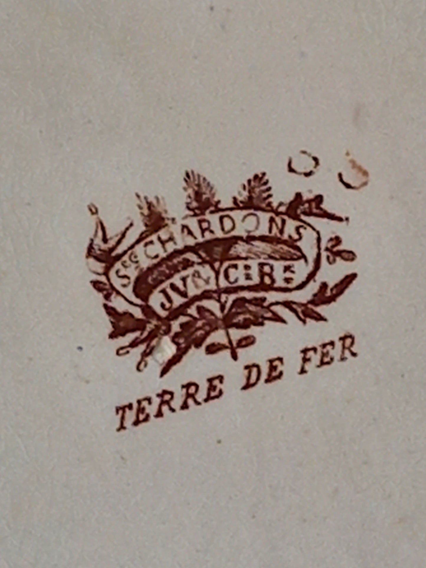 maker's mark for antique French ironstone platter