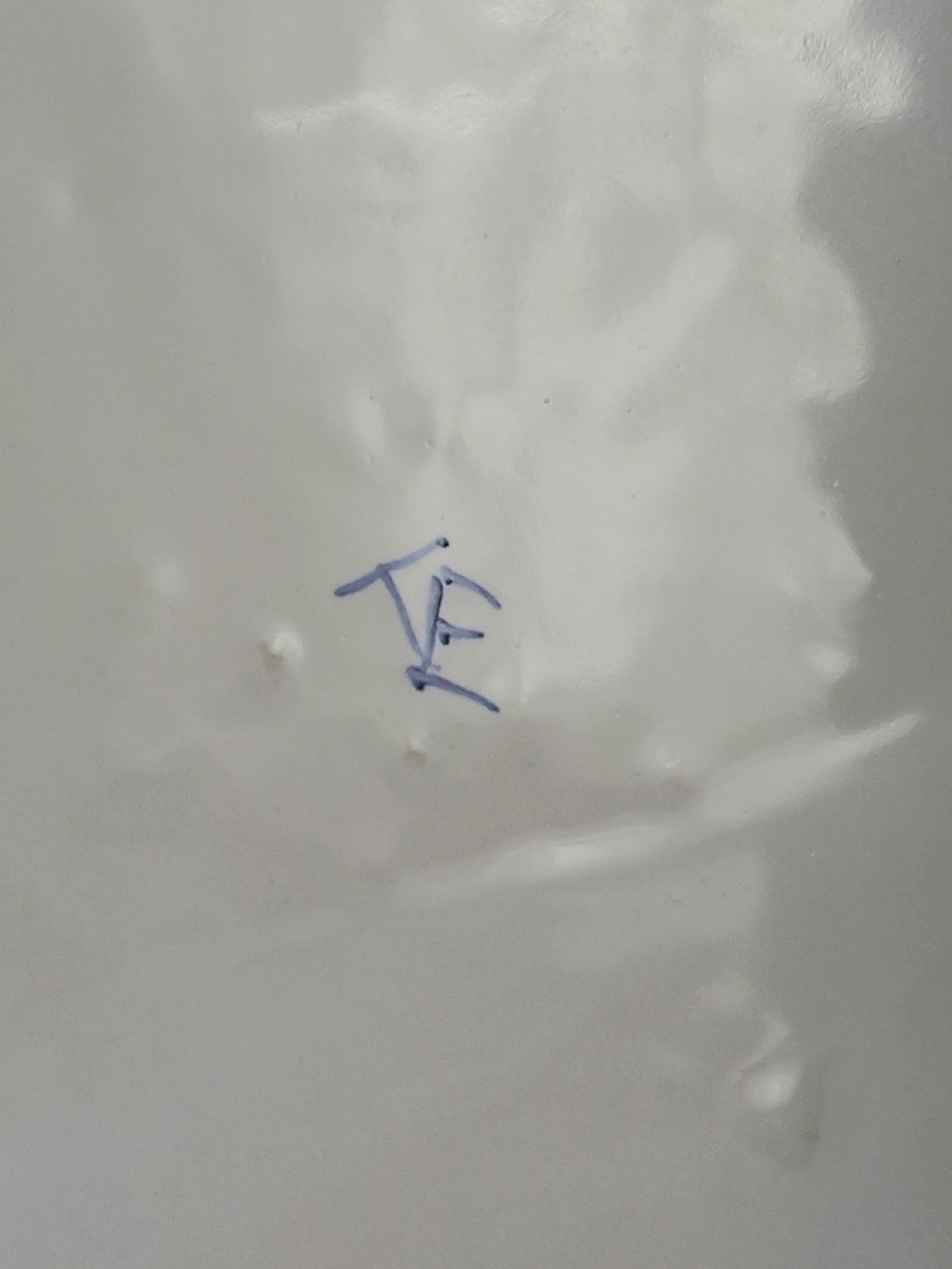 Close-up detail of antique white ceramic planter with a lion head relief on the front and claw-footed base, set against a draped beige fabric background.
