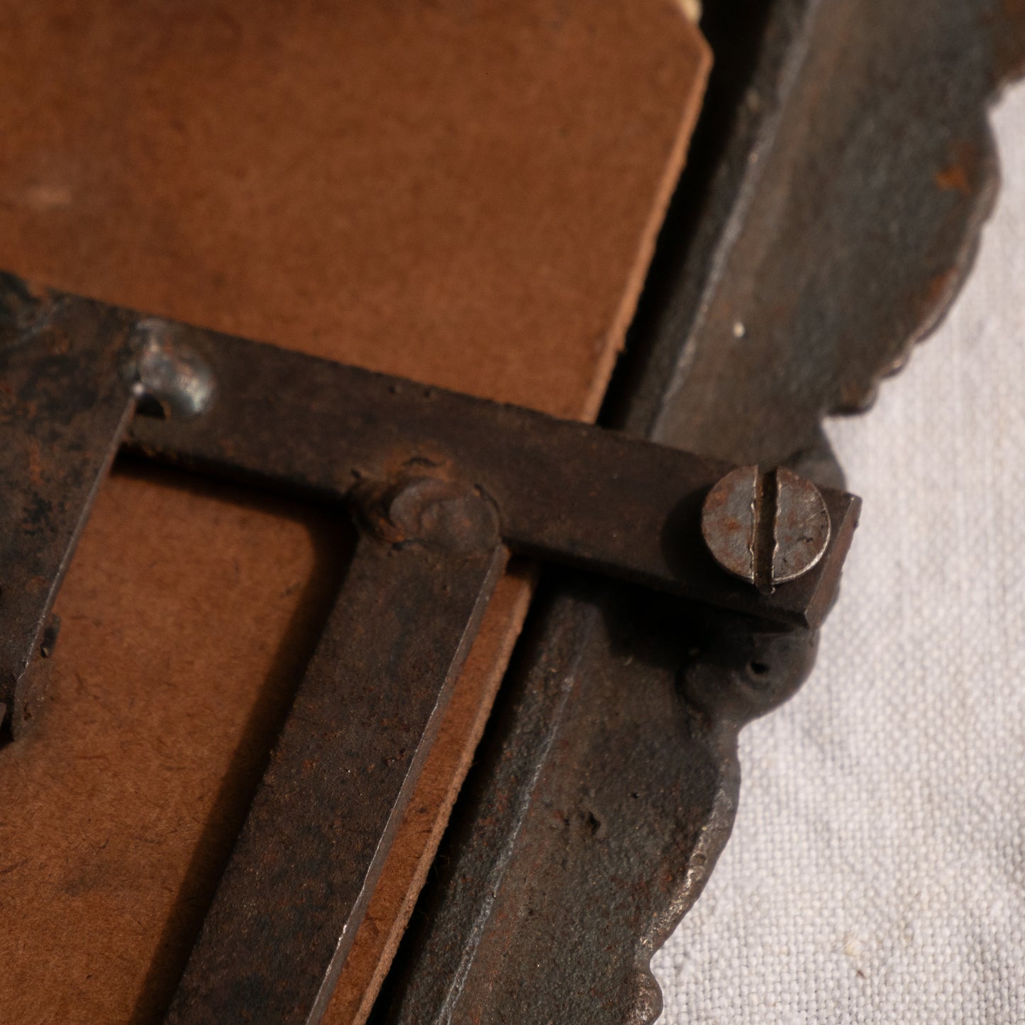 Antique Cast Iron Photo Frame, Mantelpiece Decor
