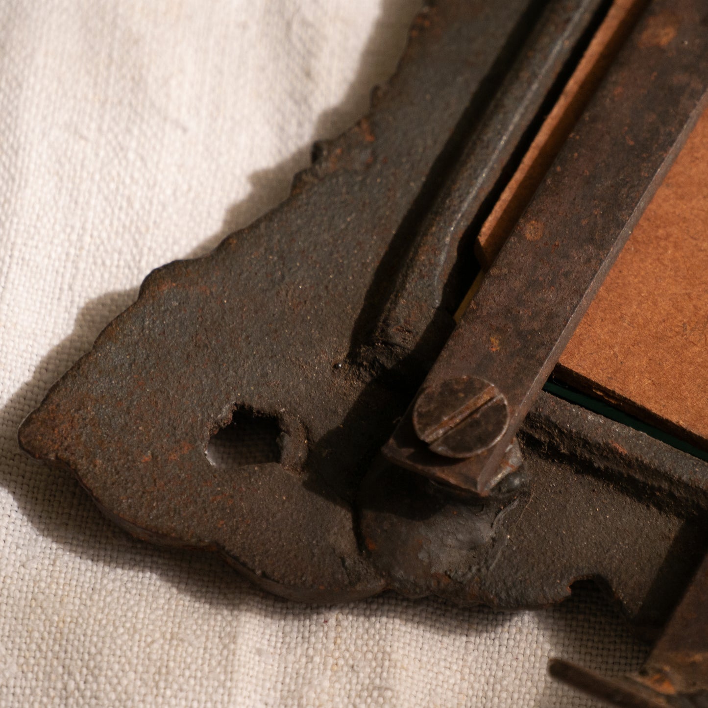 Antique Cast Iron Photo Frame, Mantelpiece Decor