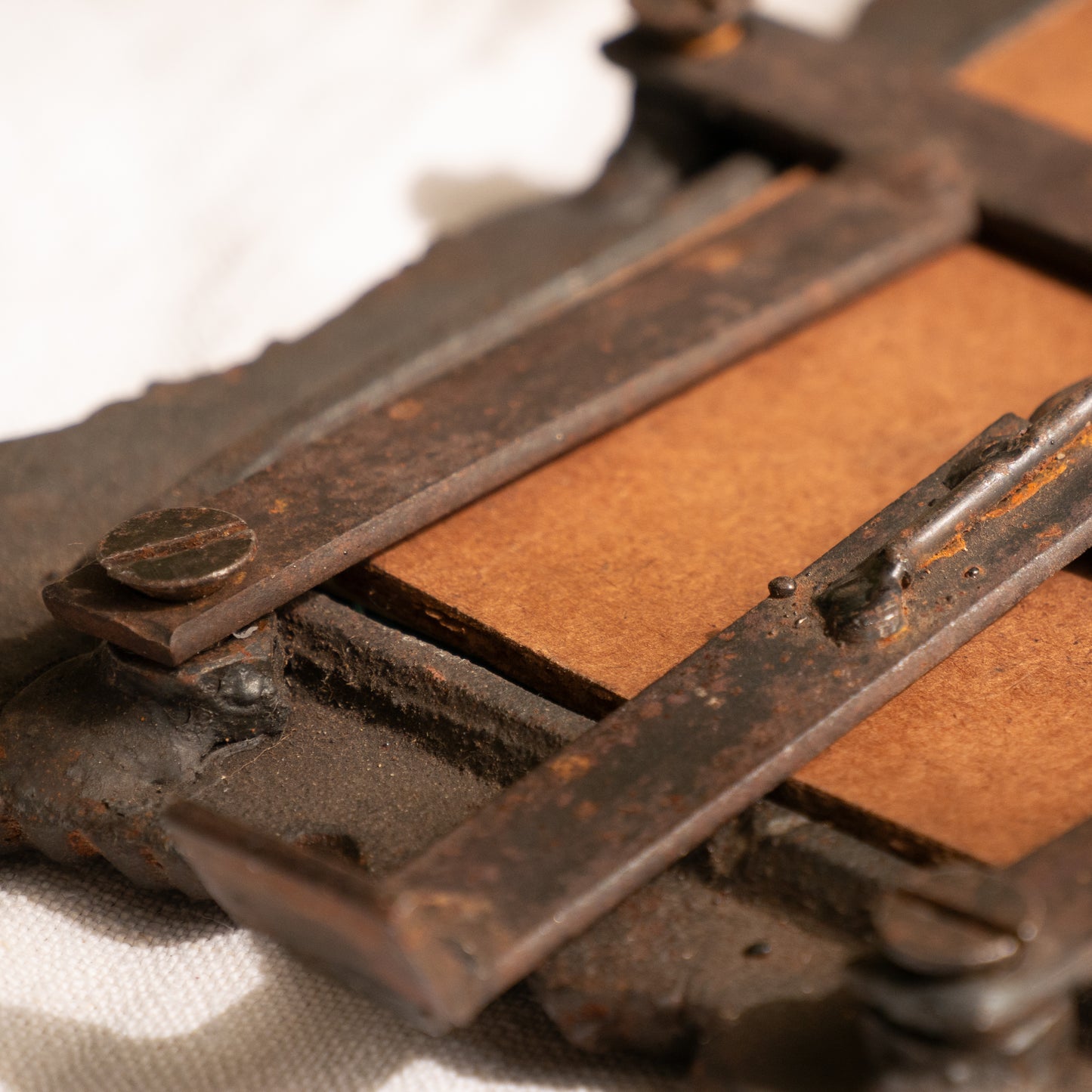 Antique Cast Iron Photo Frame, Mantelpiece Decor