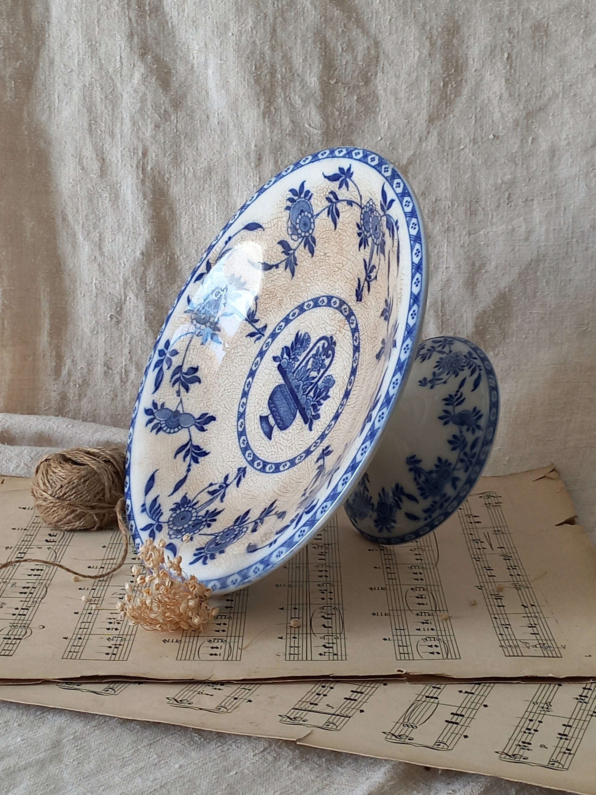 antique English ceramic compote/footed dish by Minton