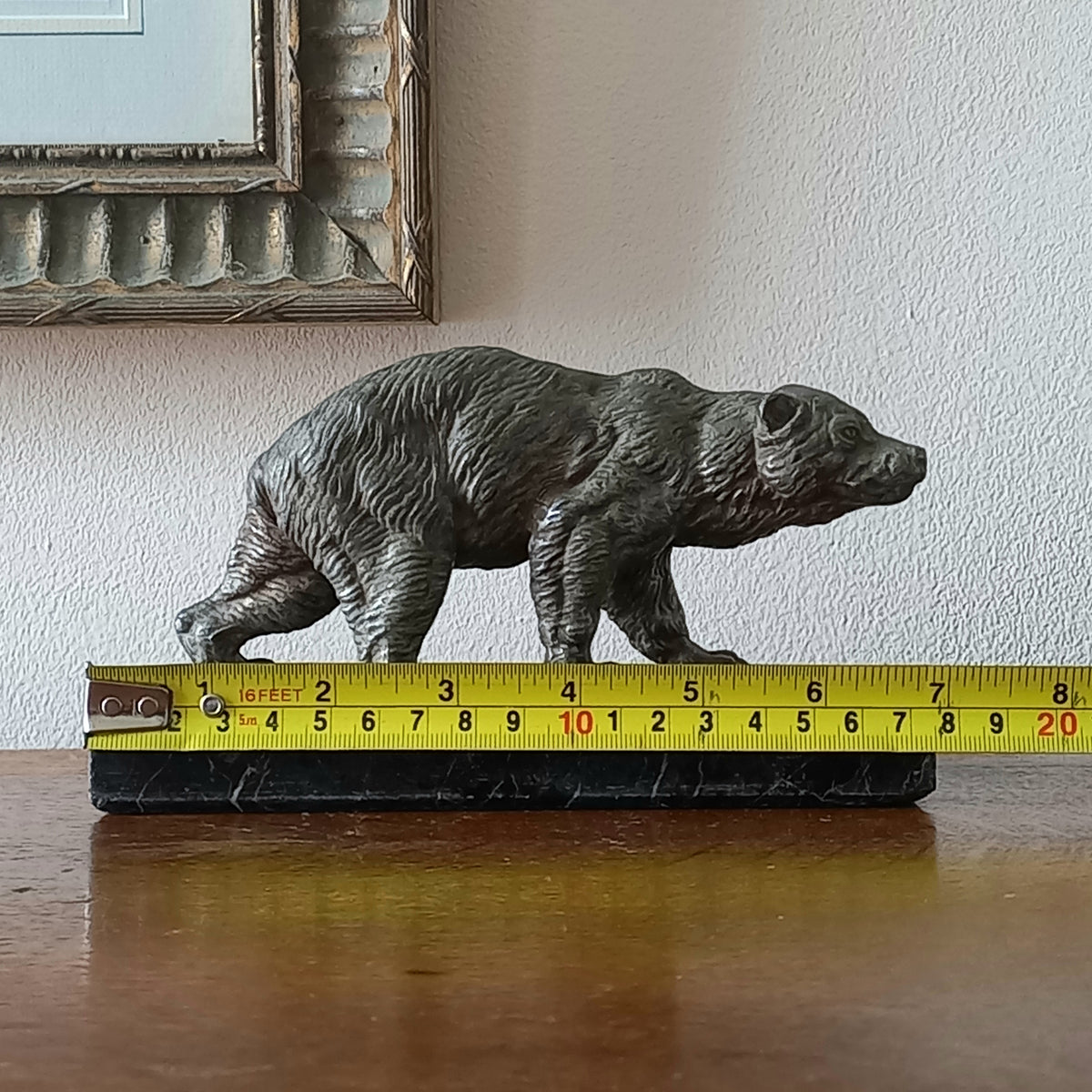 フランス製ビンテージアールデコ 大理石のクマのメタルオーナメント