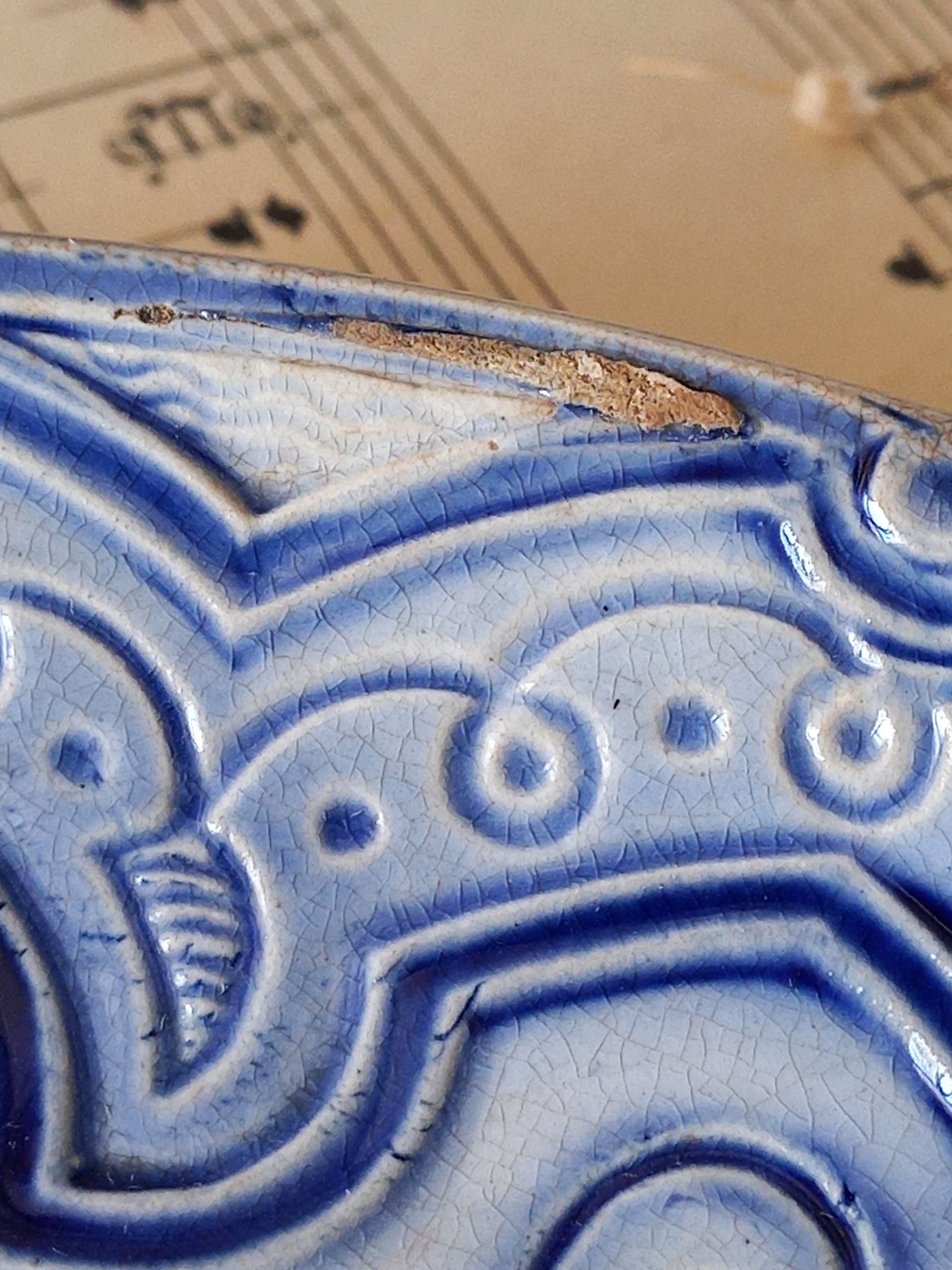 antique decorative majolica plate by premier Belgian manufacture, Wasmuel.