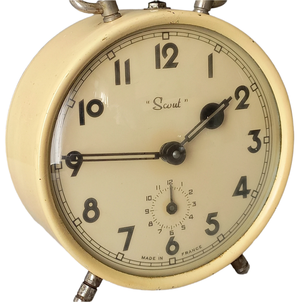 Réveil vintage français avec boîtier couleur crème