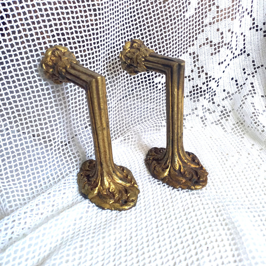 Antique brass curtain hold backs from France