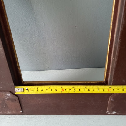 Stunning vintage frame for a painting or photo with ornate decoration in an antique style from France. This frame is a solid and heavy piece, seems to be wooden although we also think there might be some plaster so we are calling it a frame made of mixed materials.