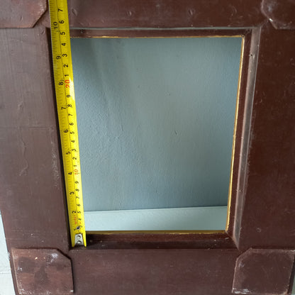 Stunning vintage frame for a painting or photo with ornate decoration in an antique style from France. This frame is a solid and heavy piece, seems to be wooden although we also think there might be some plaster so we are calling it a frame made of mixed materials.