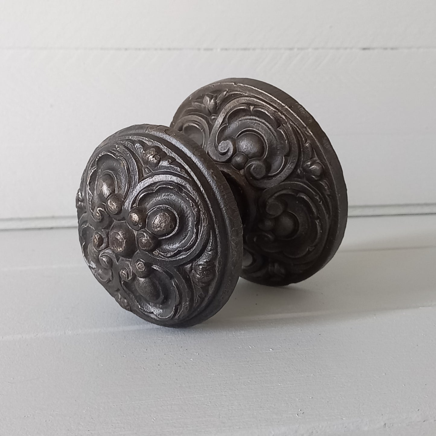 French antique decorative cast iron door pull