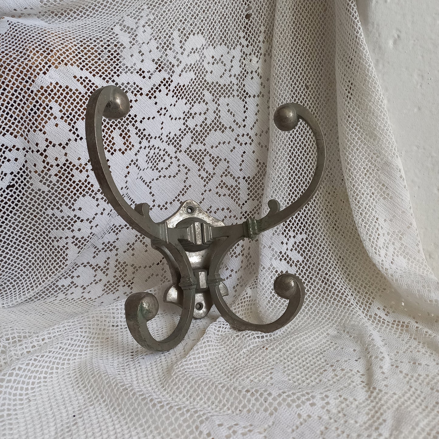 Metal coat and hat hook wall mounted, French antique double coat and hat hook, coat hangers,