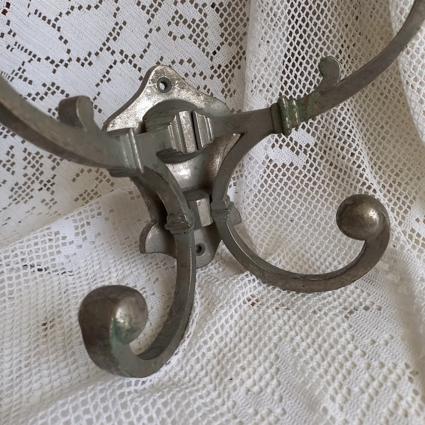 Metal coat and hat hook wall mounted, French antique double coat and hat hook, coat hangers,