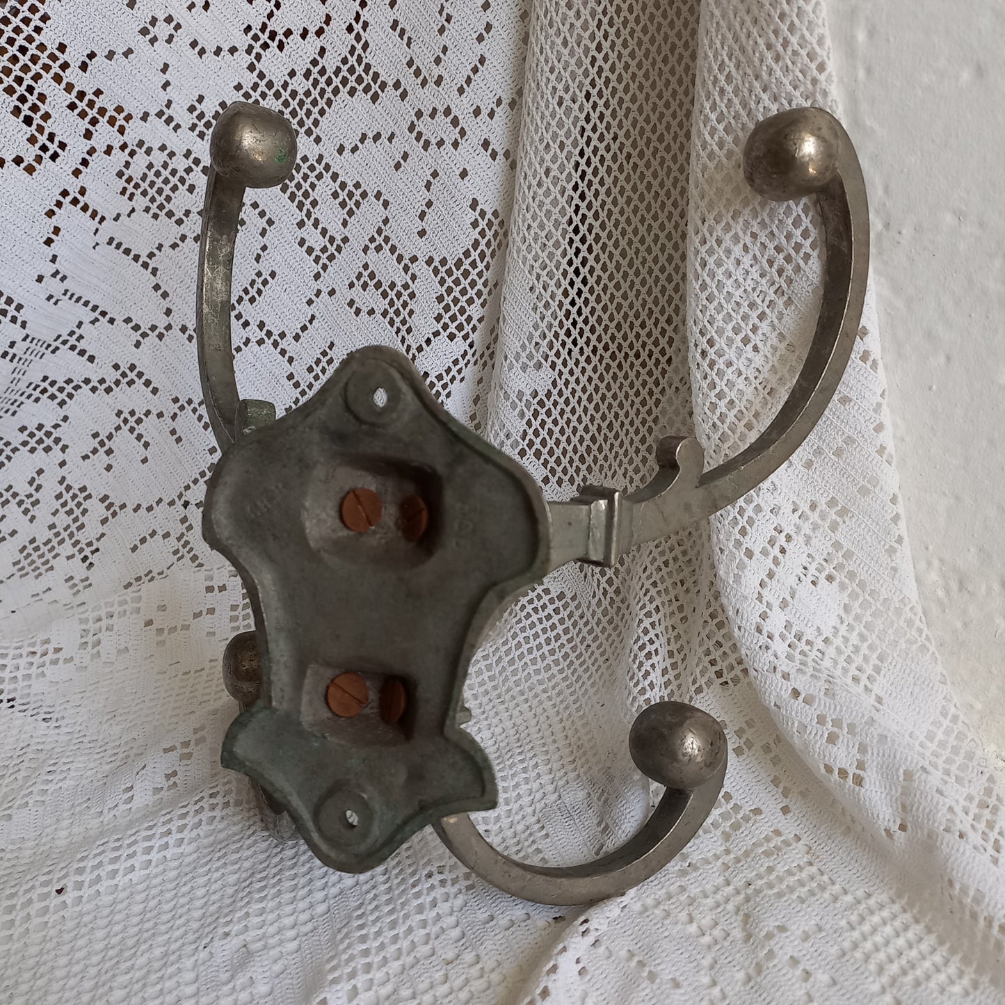 Metal coat and hat hook wall mounted, French antique double coat and hat hook, coat hangers,