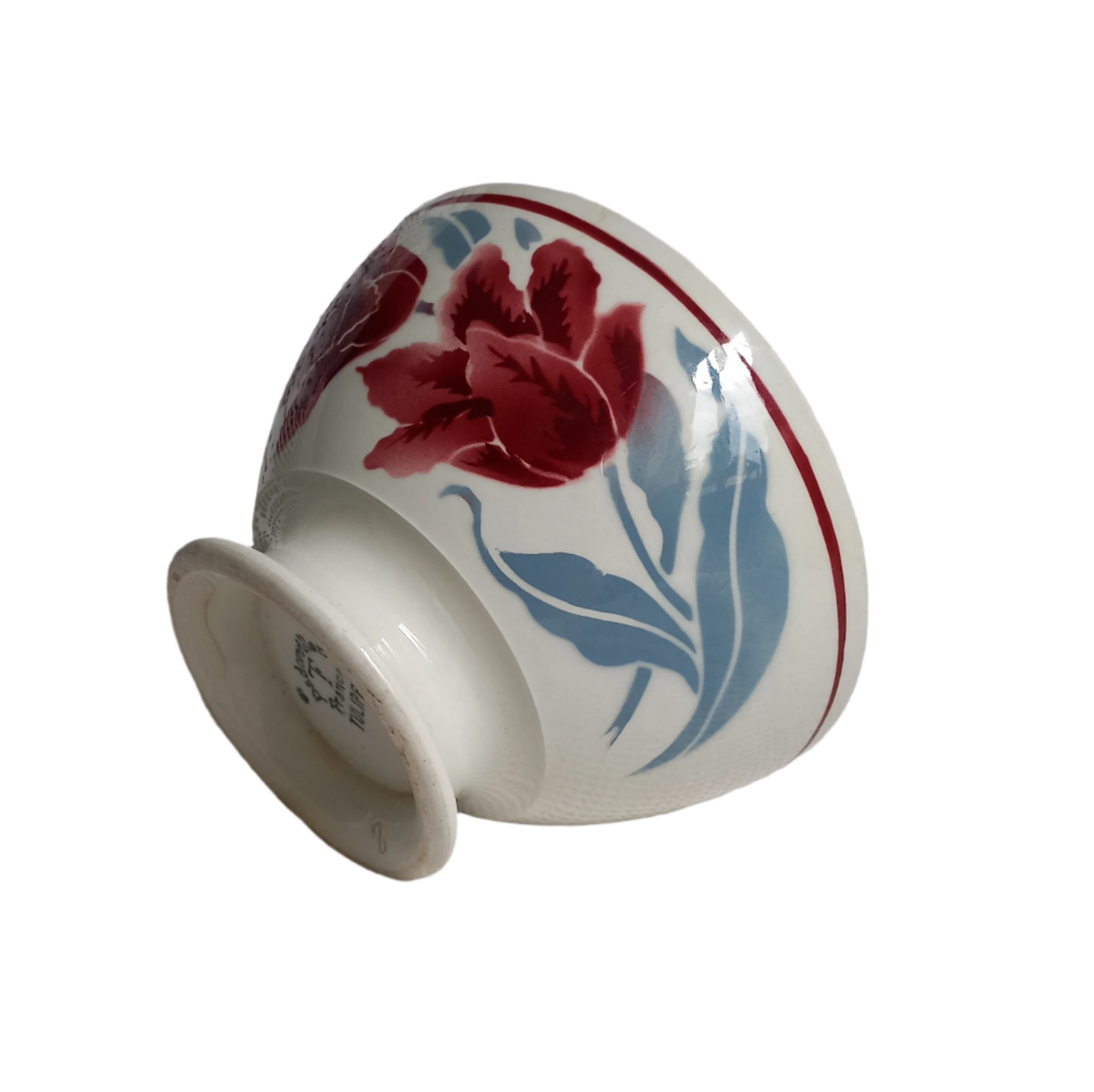 Vintage Decorative Cafe Au Lait Bowl With Floral Patterns