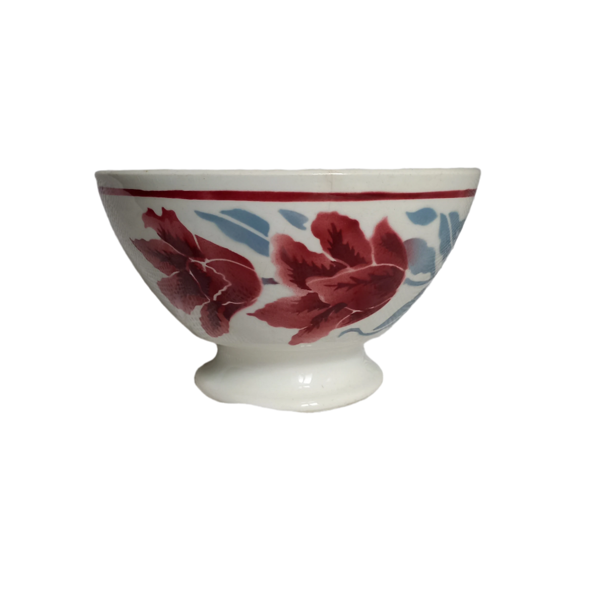 Vintage Decorative Cafe Au Lait Bowl With Floral Patterns