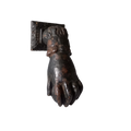 Heurtoir de porte antique français en forme de main de femme en fonte