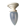 Abat-jour et support de lampe en verre opalin Art déco