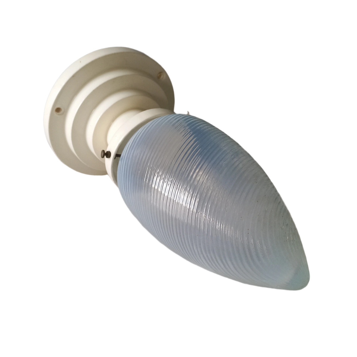 Abat-jour et support de lampe en verre opalin Art déco