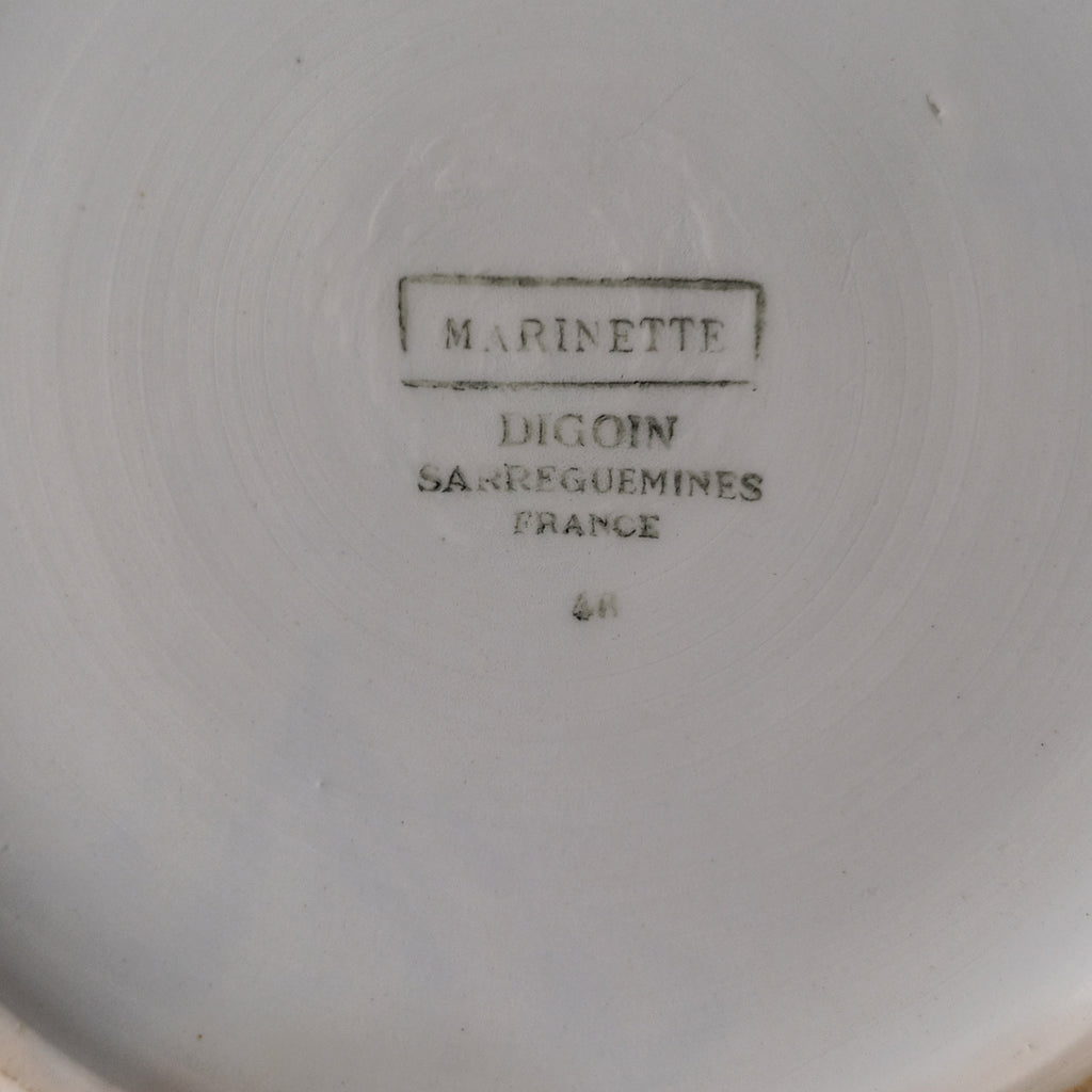 Ironstone fruit bowl with rose pattern by Sarreguemines