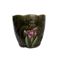 Antique art nouveau decorative planter with Iris flower by Gustave de Bruyn of Fives Lille