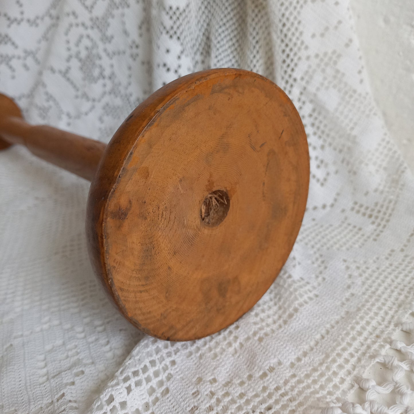 French vintage wooden hat stand for hat and helmets, head wear display stand made from wood