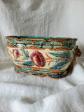 Detail of a Large Antique Wasmuel Majolica Planter