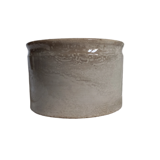 Pot à conserves ou marmite antique en terre cuite teintée au thé et fabriquée par Creil et Montereau