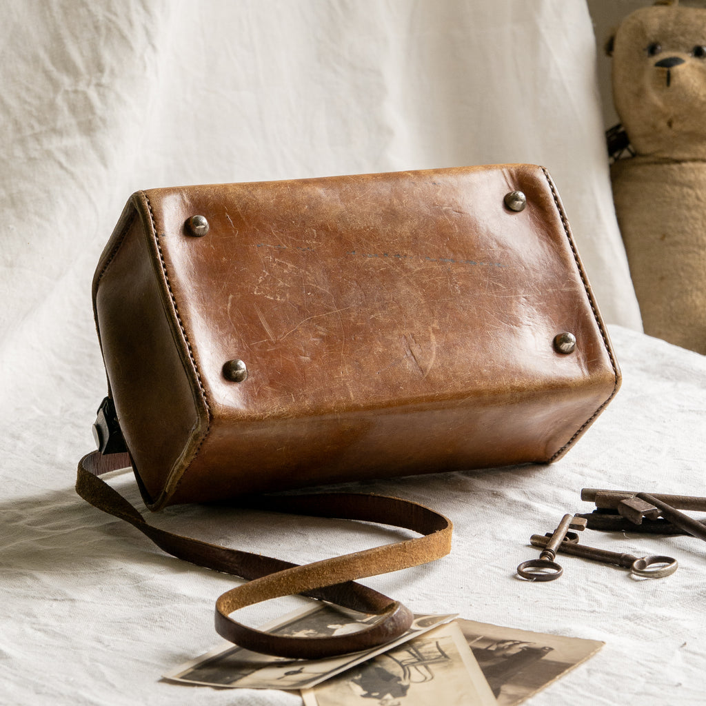 Sac à main bandoulière style Gladstone en cuir vintage