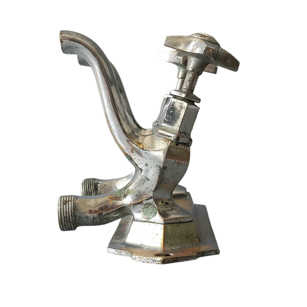 French vintage hot and cold faucet taps that are heavy, quality pieces being sold as a restoration piece or project.