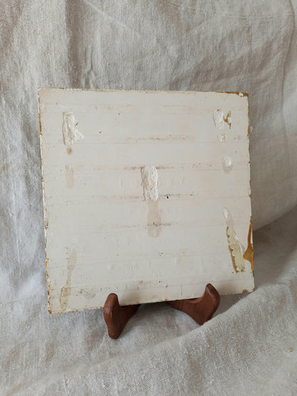 Rear of antique ceramic tile