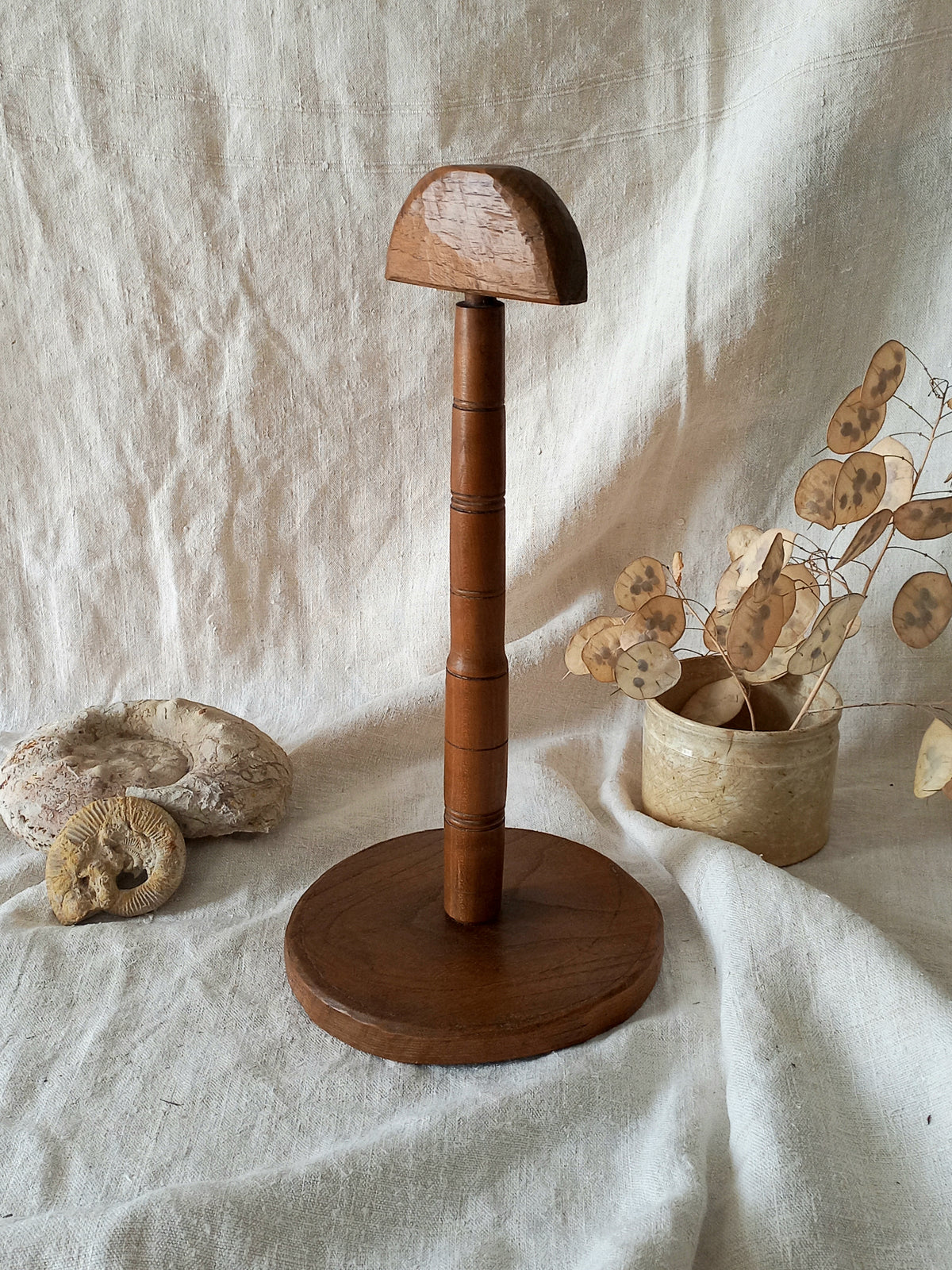 French Vintage Rustic Wooden Hat Stand 
