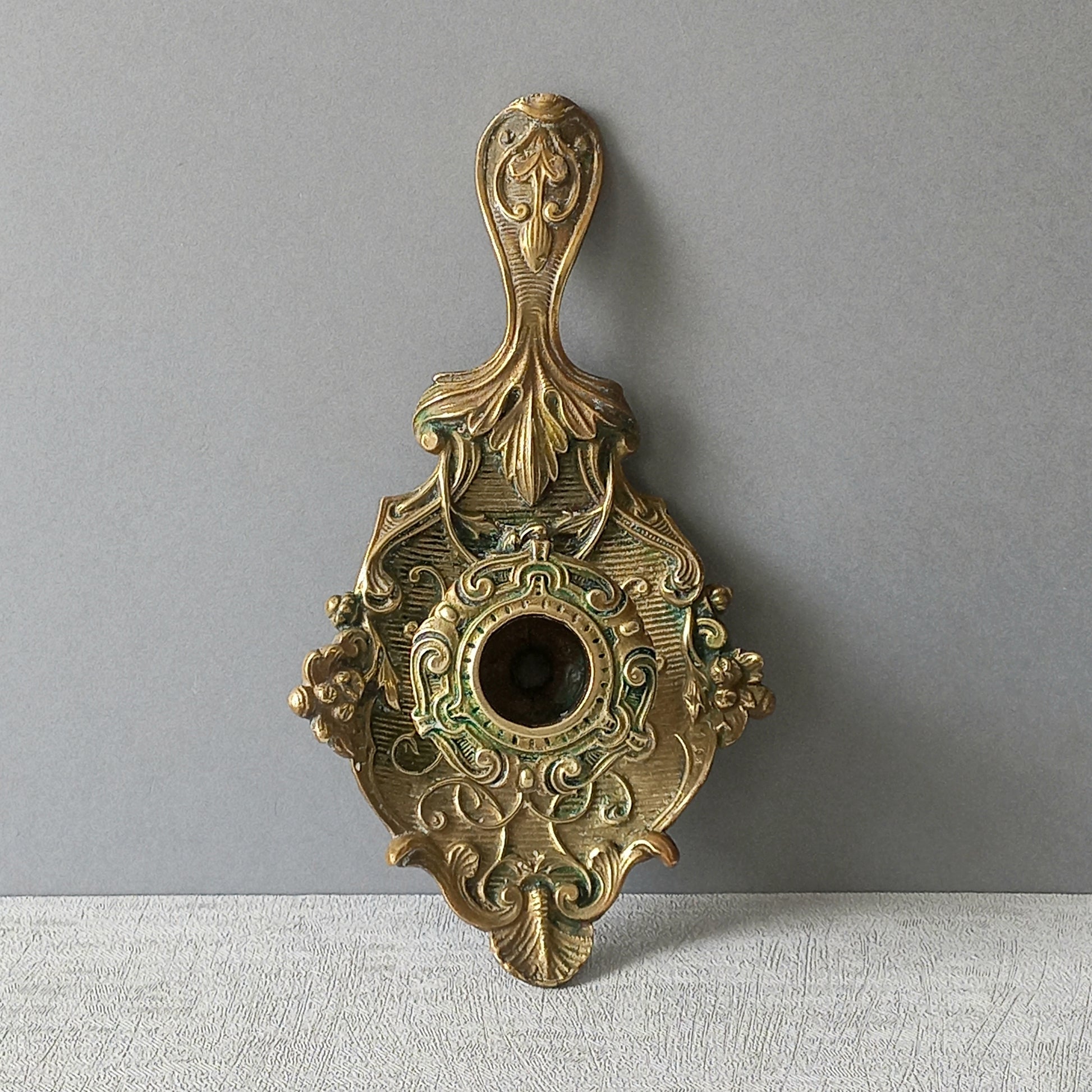 An original French art nouveau brass chamber stick, a small and decorative antique candle holder that will be a welcome addition to any interior.