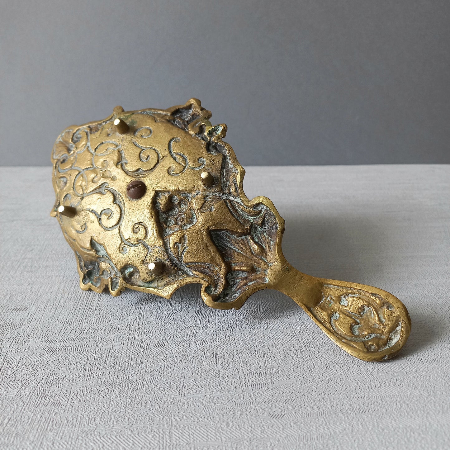 An original French art nouveau brass chamber stick, a small and decorative antique candle holder that will be a welcome addition to any interior.